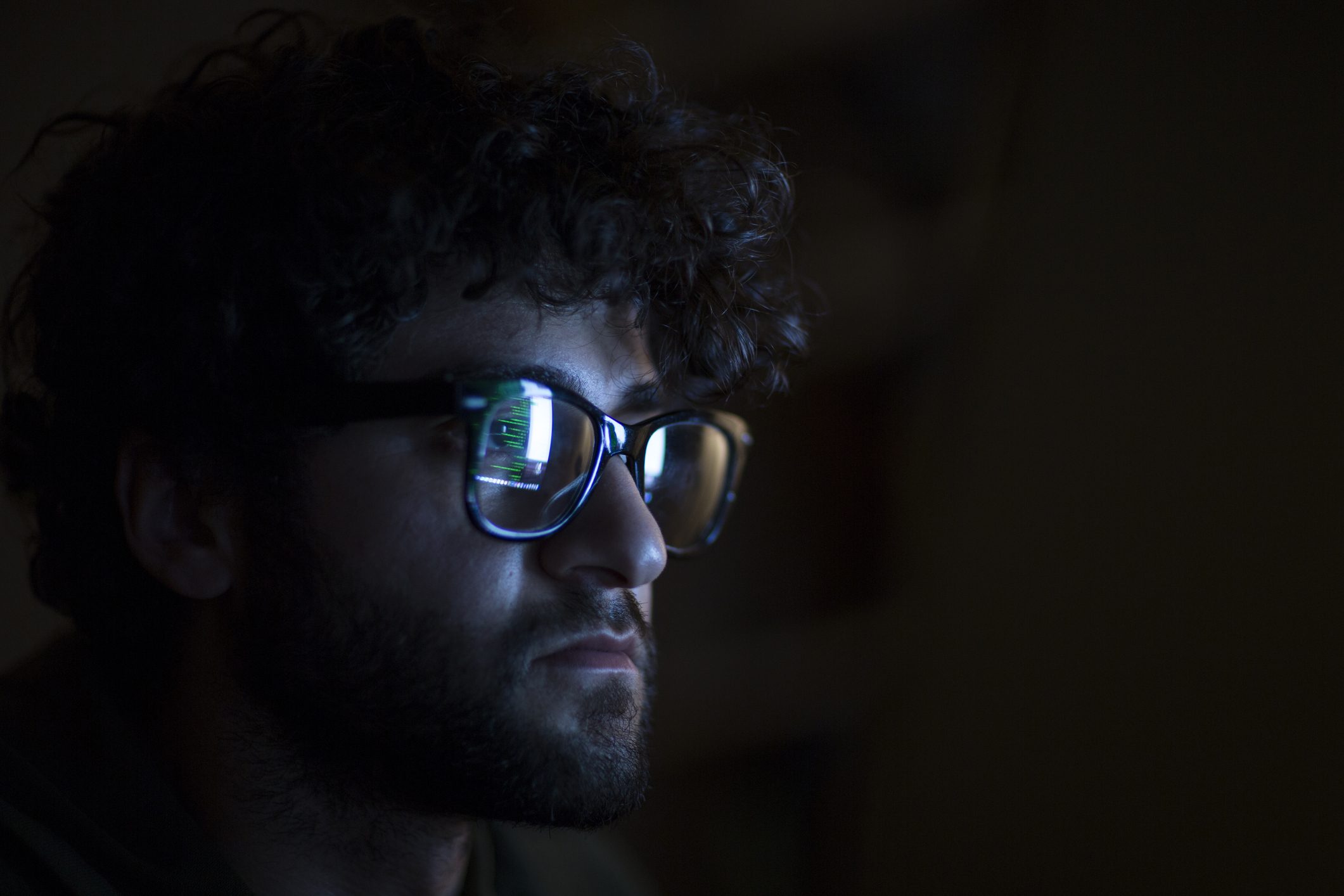 A man wearing glasses.