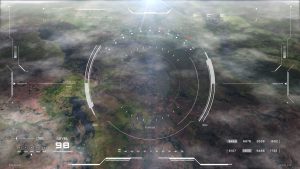 Vue d'un écran d'ordinateur futuriste.