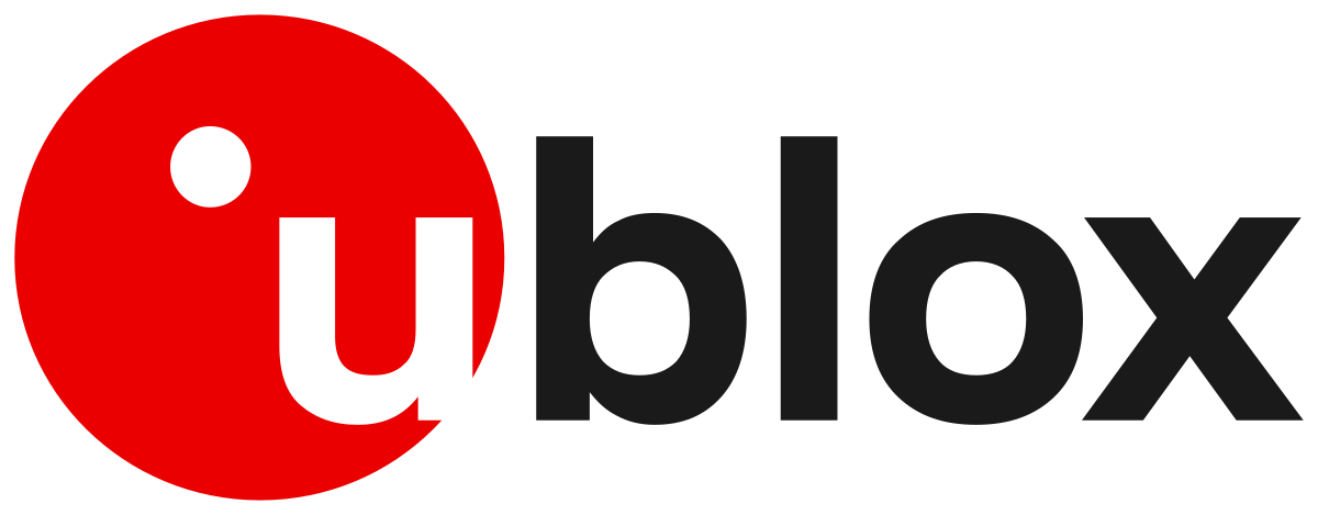 Logo of u-blox, featuring a red circle with a white lowercase 'u' followed by the text "blox" in black.