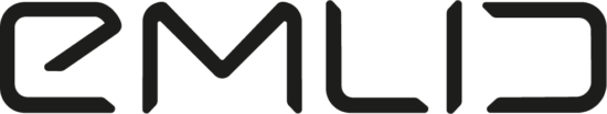 Black text logo spelling "EMLID" in a stylized, geometric font on a transparent background.